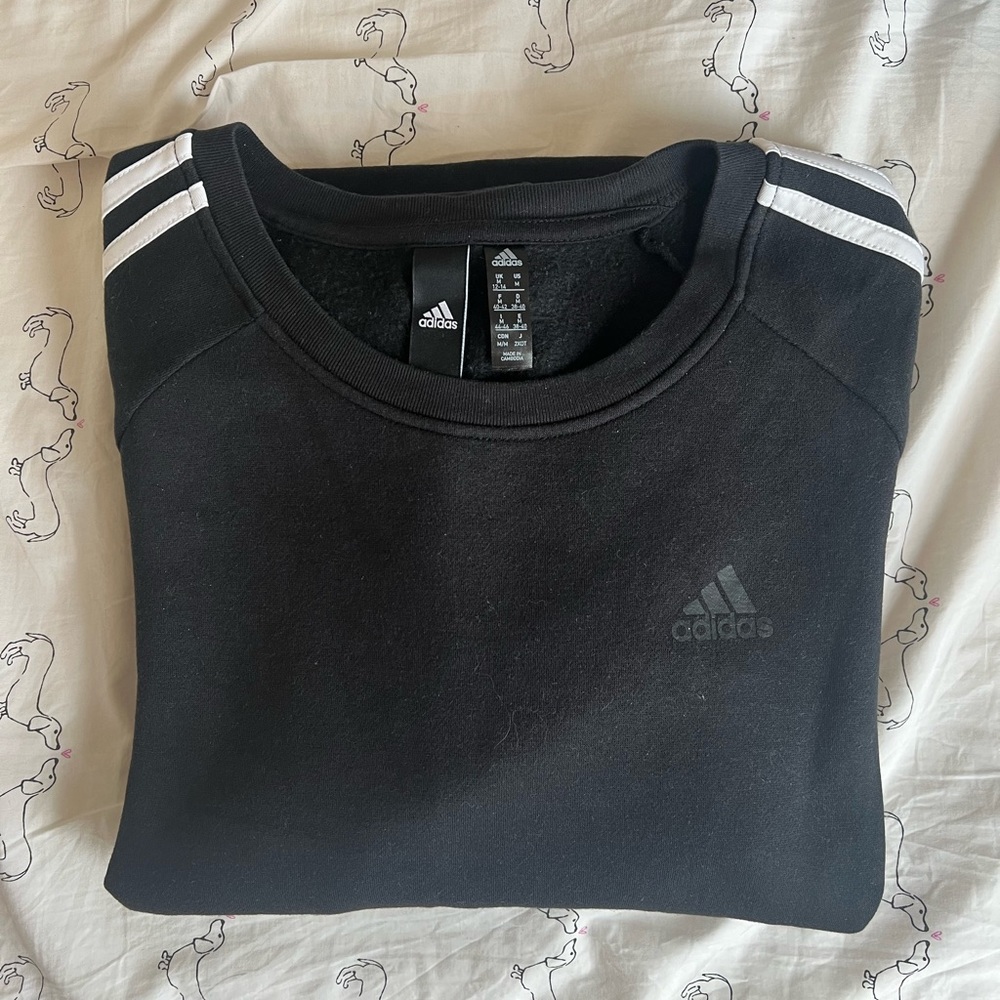 Adidas Women size M crewneck sweater with 3 stripes